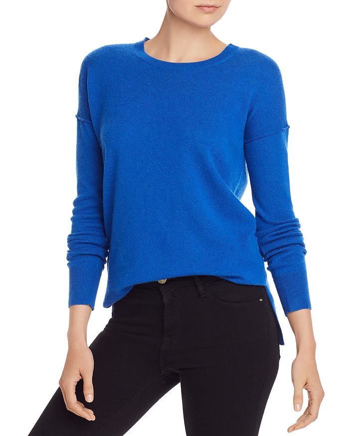 Aqua Cashmere High/low Crewneck Sweater - 100% Exclusive In Electric Blue