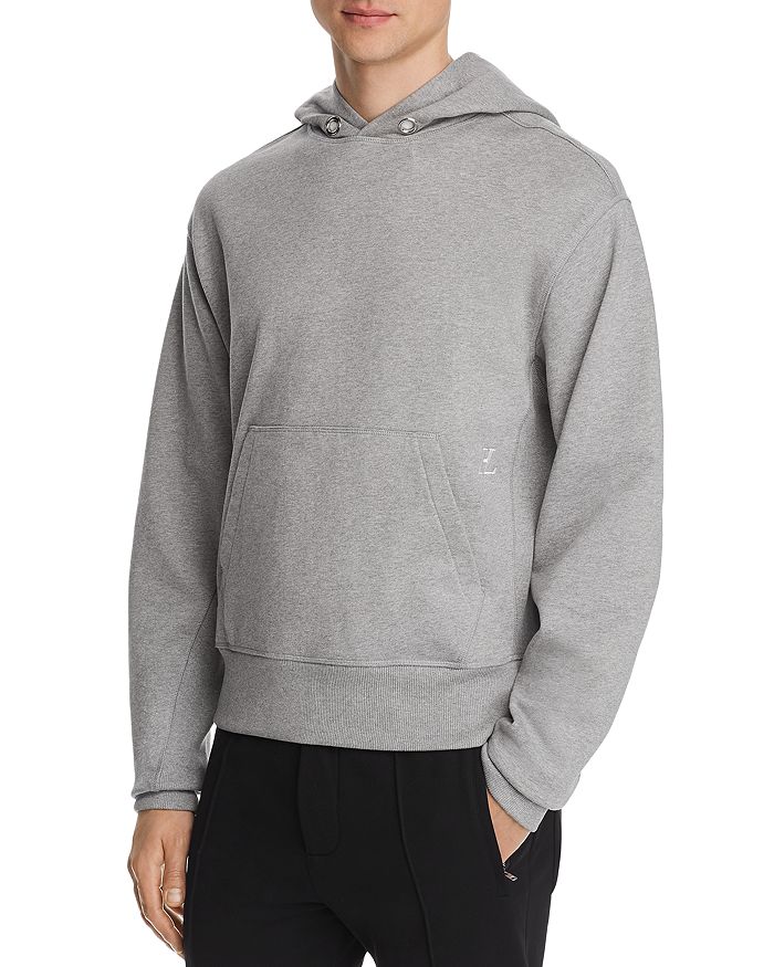 Helmut Lang Masc Embroidered Hooded Sweatshirt In Precision Heather