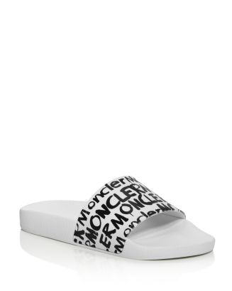 サンダル・ミュール MONCLER 'Mon' White Slide with Heel in Rubber Woman MONCLER | Mon Sliders | Women | Pool Shoes | Flannels