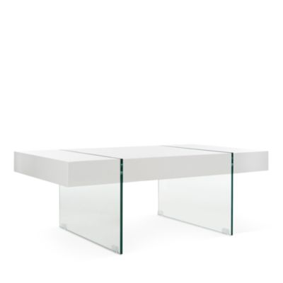 Jacob Rectangular Glass Leg Modern Coffee Table
