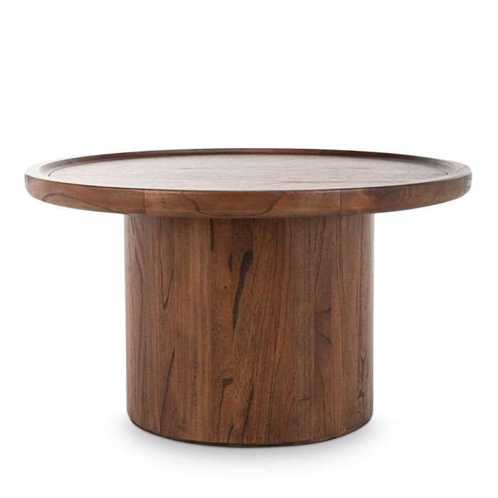 Shop Safavieh Devin Round Pedestal Coffee Table In Dark Brown