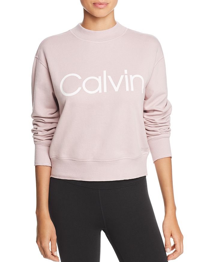 Calvin Klein Performance Logo French Terry Sweatshirt In Secret