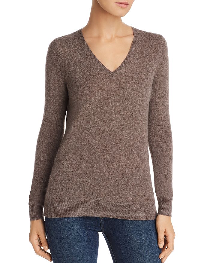 C By Bloomingdale's V-neck Cashmere Sweater - 100% Exclusive In Heather Rye