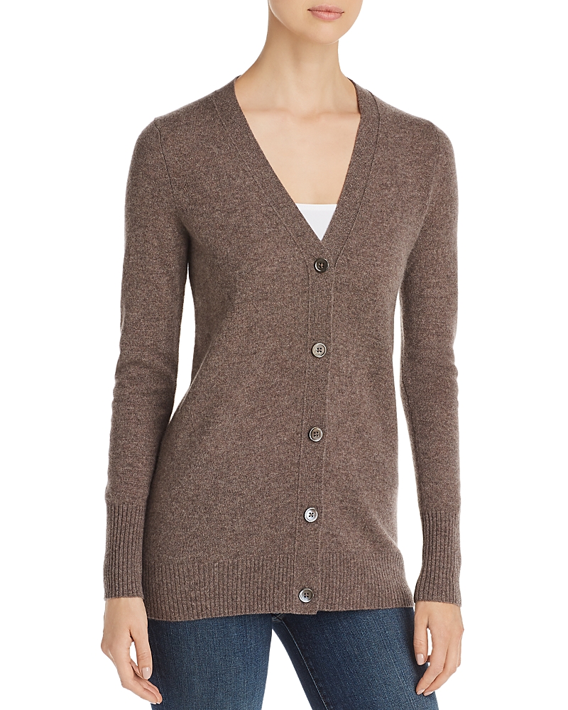 C By Bloomingdale's Cashmere Grandfather Cardigan - Exclusive In Heather Rye