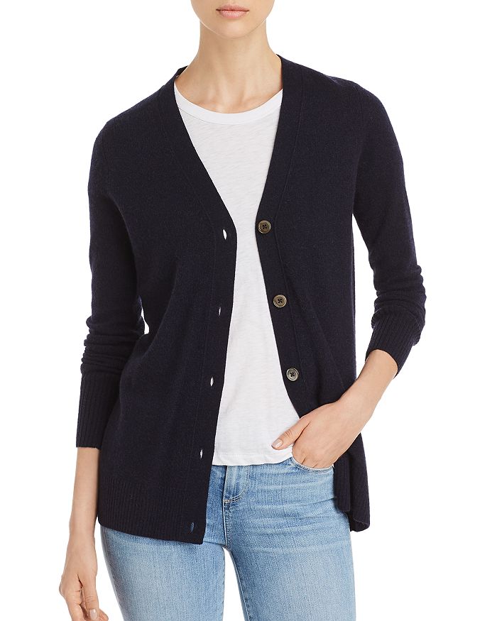 Shop C By Bloomingdale's Cashmere Grandfather Cardigan - 100% Exclusive In Navy