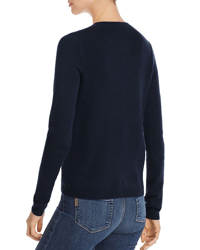Shop C By Bloomingdale's Crewneck Cashmere Cardigan - 100% Exclusive In Navy