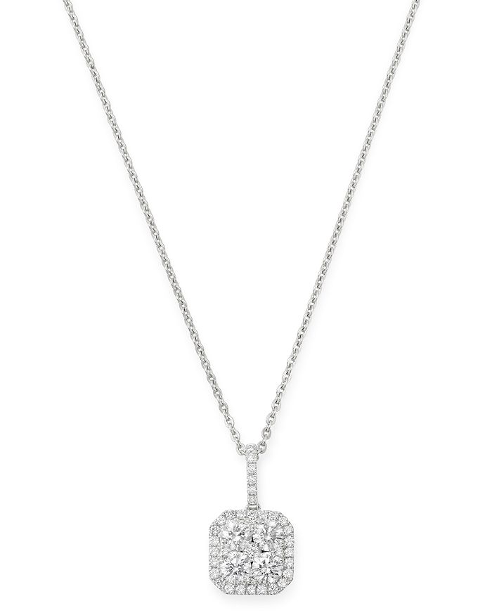 Bloomingdale's Cluster Diamond Pendant Necklace In 14k White Gold, 0.75 Ct. T.w. - 100% Exclusive