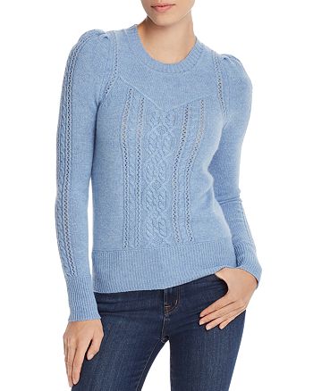 AQUA - Mixed-Knit Cashmere Sweater - 100% Exclusive
