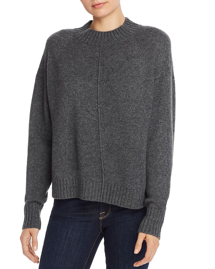 AQUA Seamed Boxy Cashmere Sweater - 100% Exclusive | Bloomingdale's