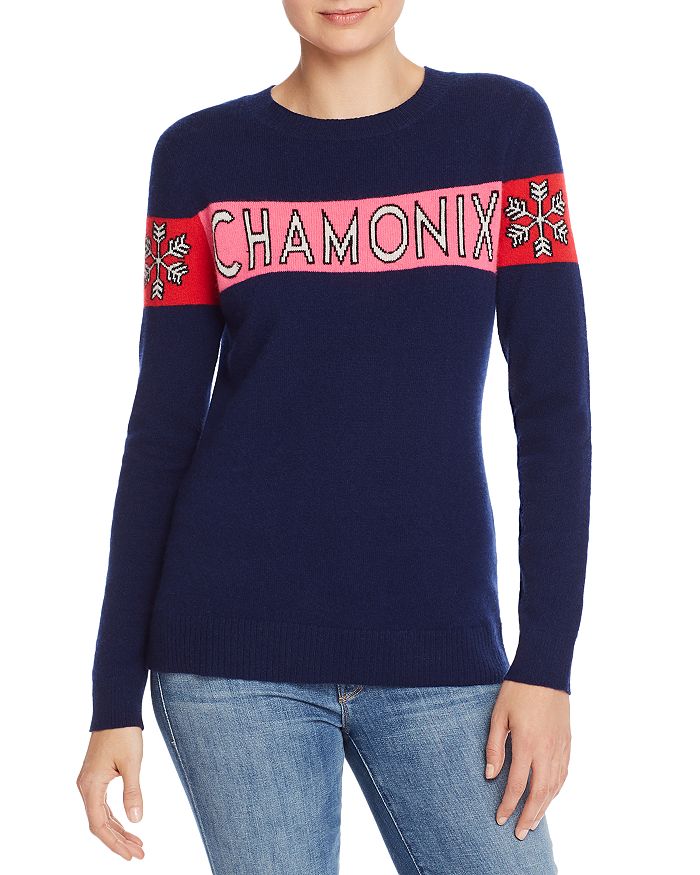 Aqua Cashmere Chamonix Snowflake Cashmere Sweater - 100% Exclusive In Navy