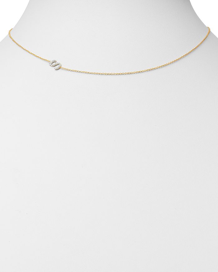 Shop Zoe Lev 14k Yellow Gold Diamond Asymmetric Initial Necklace, 18 In S/gold