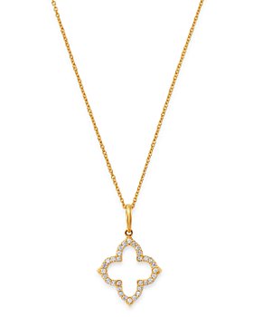 Bloomingdale's - Diamond Clover Pendant Necklace in 14K Yellow Gold, 0.15 ct. t.w. - 100% Exclusive