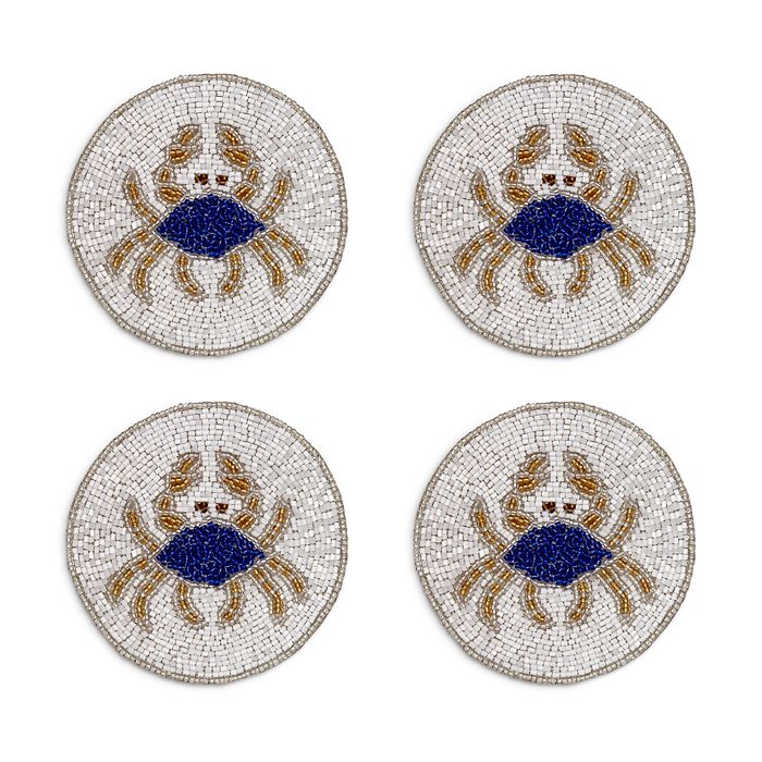 Joanna Buchanan Crab 4-piece Coaster Set In White