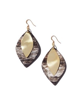 Tribe & Glory - Brass-Accent Stacked Drop Earrings
