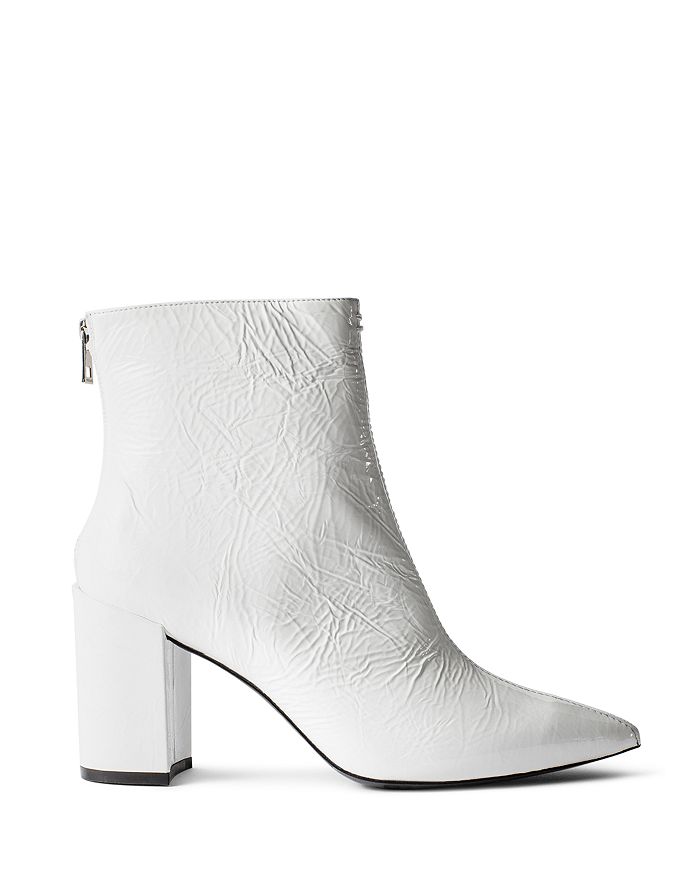 Zadig & Voltaire Women's Glimmer Block Heel Ankle Booties In White