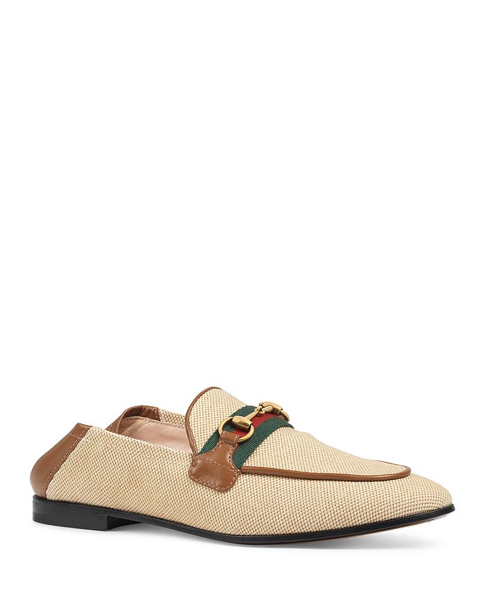 Gucci Women's Horsebit Canvas Loafers | Bloomingdale's