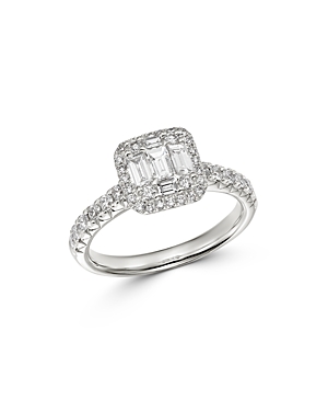 Bloomingdale's Diamond Mosaic Halo Ring in 18K White Gold, 1.0 ct. t.w. - 100% Exclusive