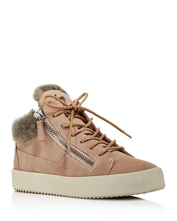 Giuseppe Zanotti Shearling Lined Mid-Top Sneakers | Bloomingdale's