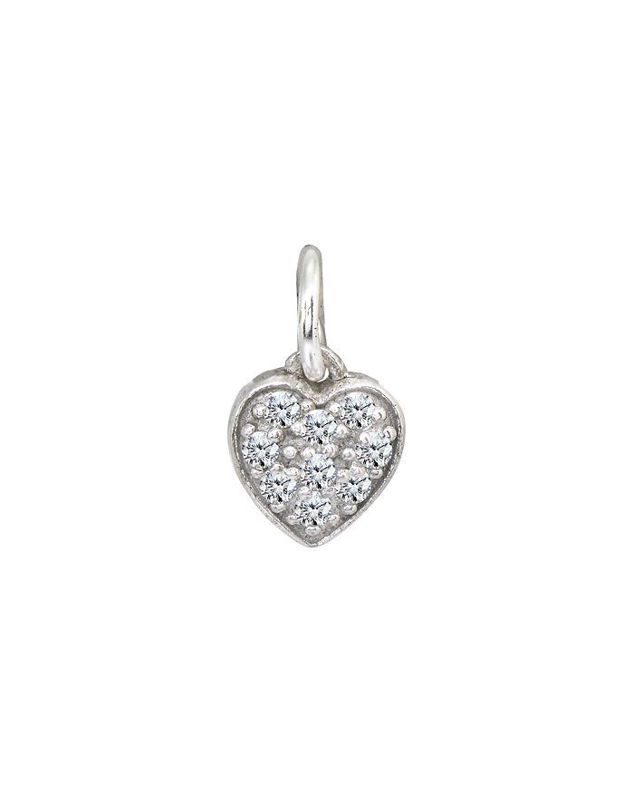 Aqua Sparkly Heart Charm In 18k Gold-plated Sterling Silver Or Sterling Silver - 100% Exclusive