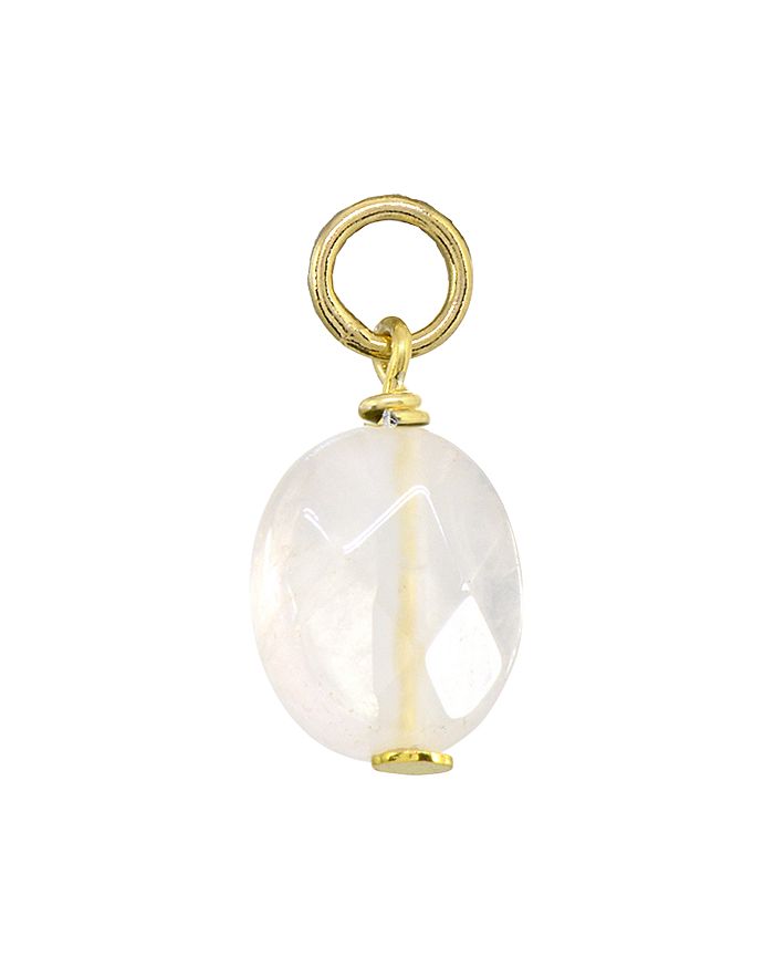 Aqua Stone Ball Drop Charm In Sterling Silver Or 18k Gold-plated Sterling Silver - 100% Exclusive In Rose Quartz/gold