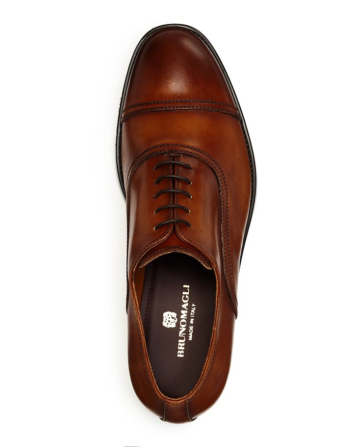 Shop Bruno Magli Men's Butler Leather Cap-toe Oxfords In Cognac