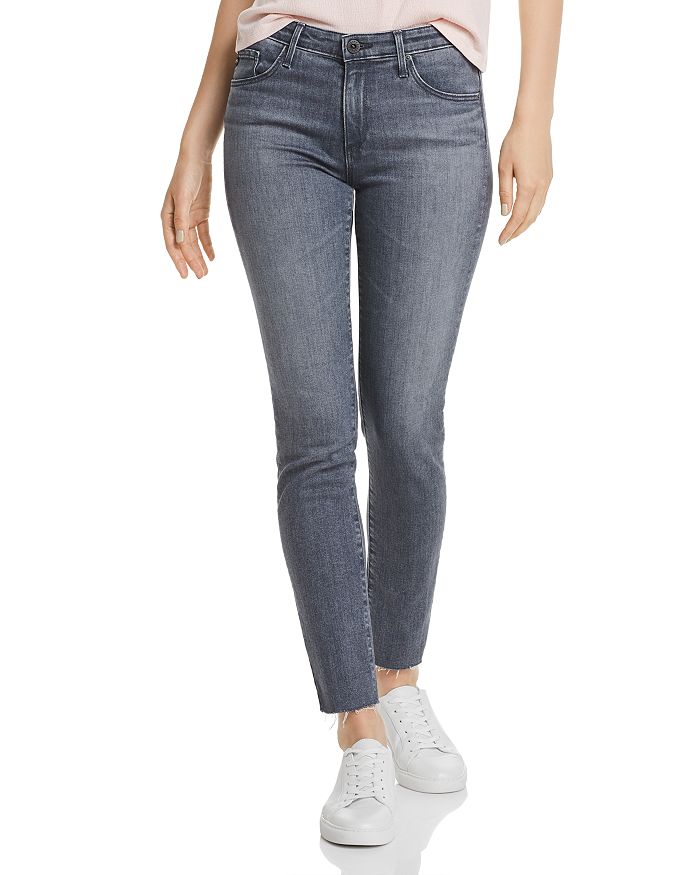 AG PRIMA MID-RISE SKINNY ANKLE JEANS IN GRAY LIGHT,AHD1855VR