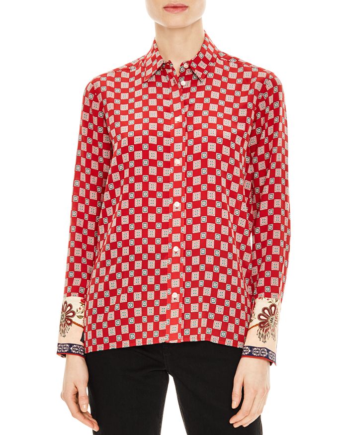 Sandro Nella Contrast-Cuff Button-Down Shirt | Bloomingdale's