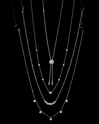 Diamond Station Necklace in 18K White Gold, 1.0 tcw&nbsp;- Exclusive