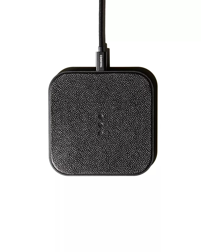 Courant Catch:1 Leather Wireless Charging Pad In Black
