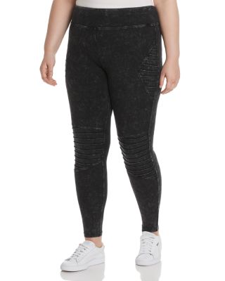 Marc New York Plus - Acid-Wash Moto Leggings