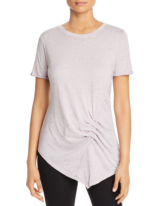 Marc New York Performance Ruched Asymmetric Tee In Shy Violet