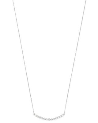 Diamond Bar Necklace in 14K White Gold, 0.75 tcw 