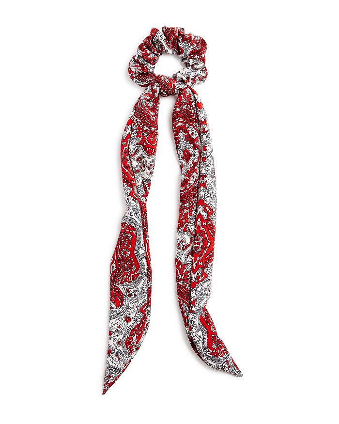 Aqua Paisley Tie Detail Scrunchie - 100% Exclusive In Red