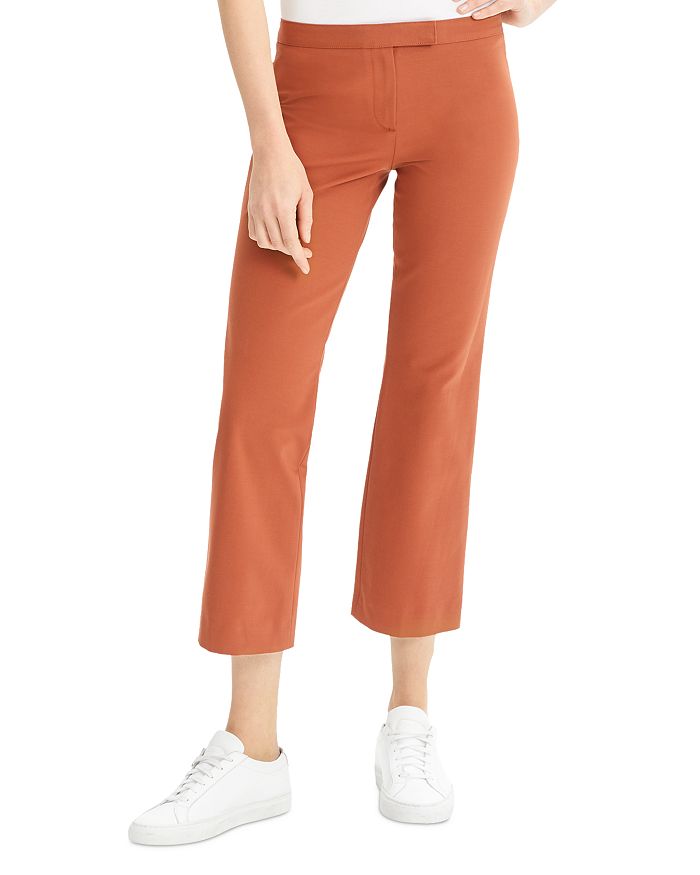 THEORY COTTON-STRETCH CROPPED-FLARE PANTS,J0504212