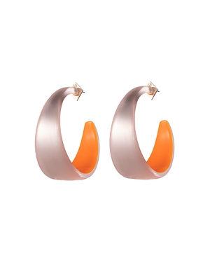 Alexis Bittar Medium Tapered Two-tone Hoop Earrings In Sunset