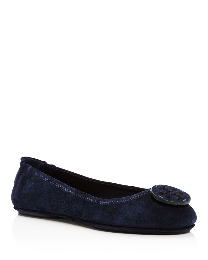 Tory Burch Minnie Travel Ballet Flats In Perfect Navy