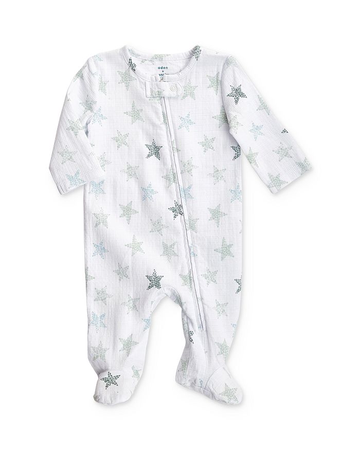 Aden And Anais Boys' Star Print Footie - Baby In Mint