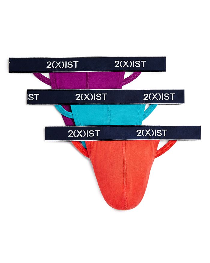 2(x)ist Cotton Thong, Pack Of 3 In Purple/hibiscus/bluebird