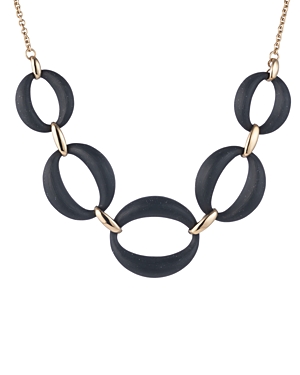 Alexis Bittar Large Lucite Link Necklace, 16 In Black/gold