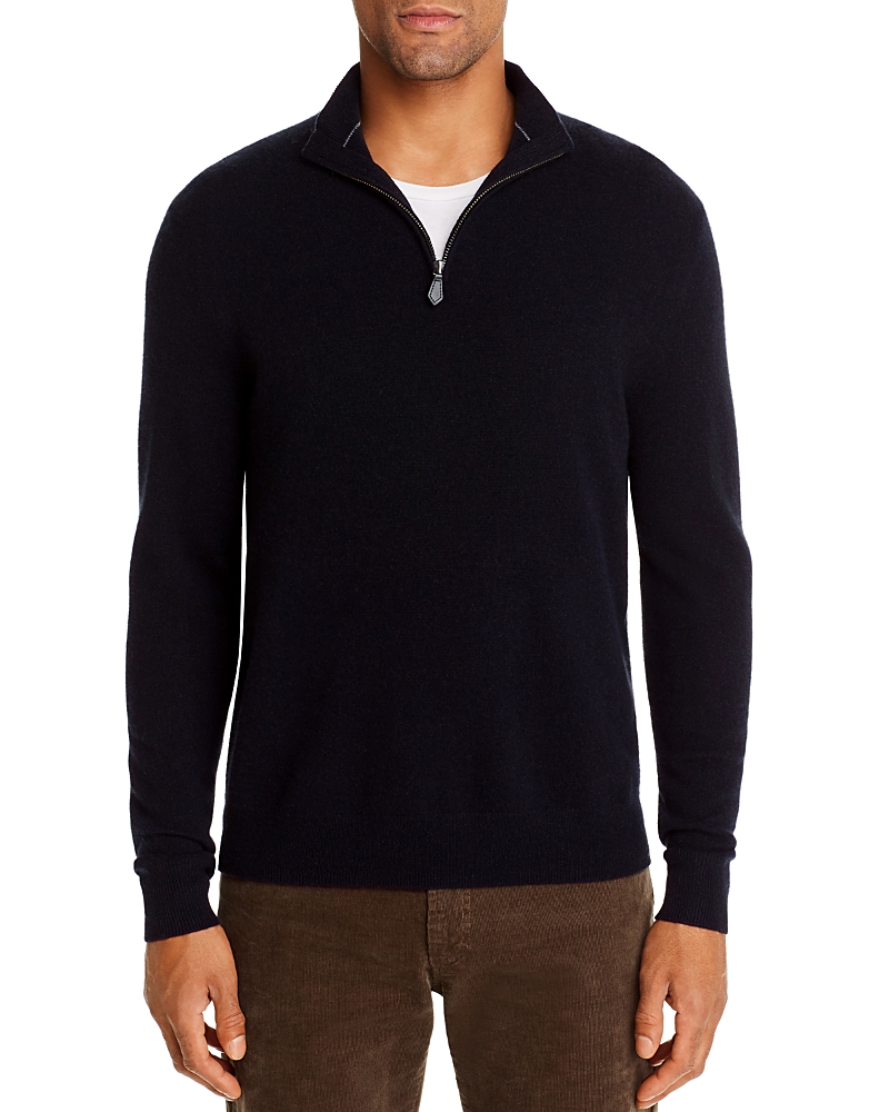 The Men's Store at Bloomingdale's Black Cashmere Half-Zip Sweater - Exclusive