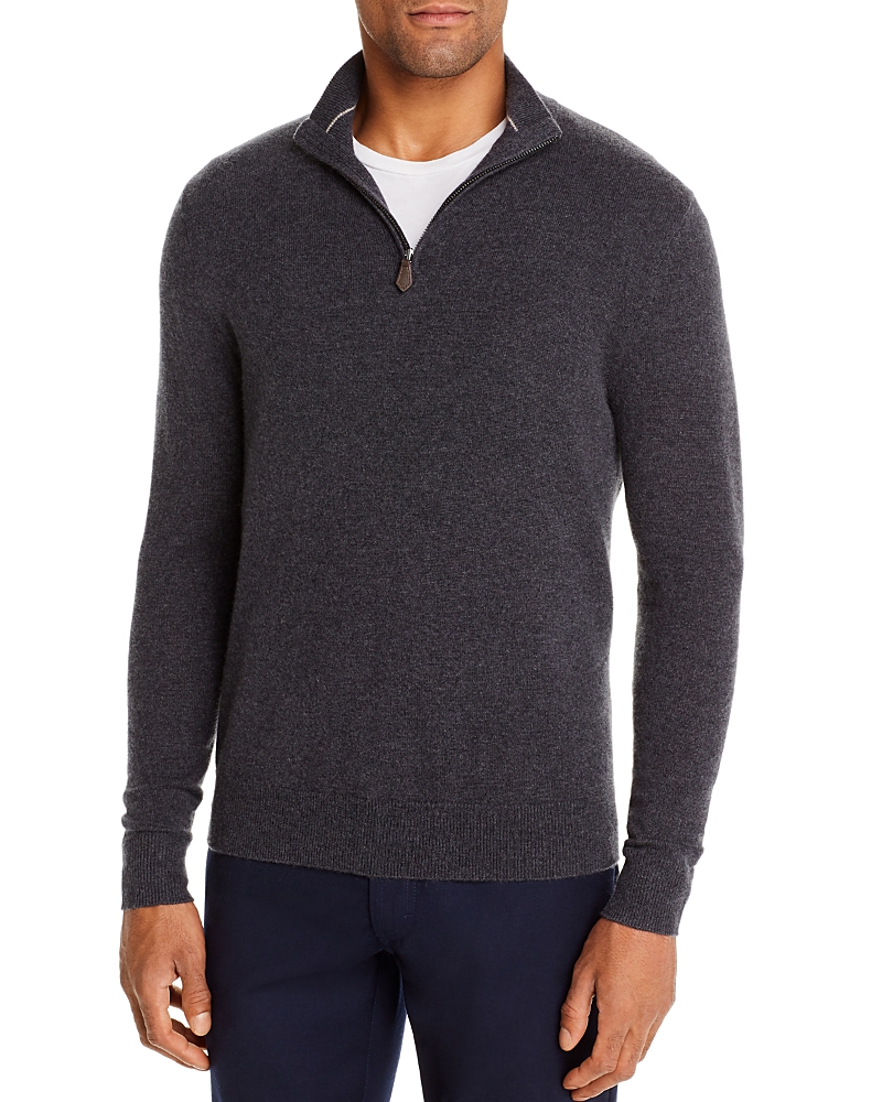 The Men's Store at Bloomingdale's Coal Cashmere Half-Zip Sweater - Exclusive