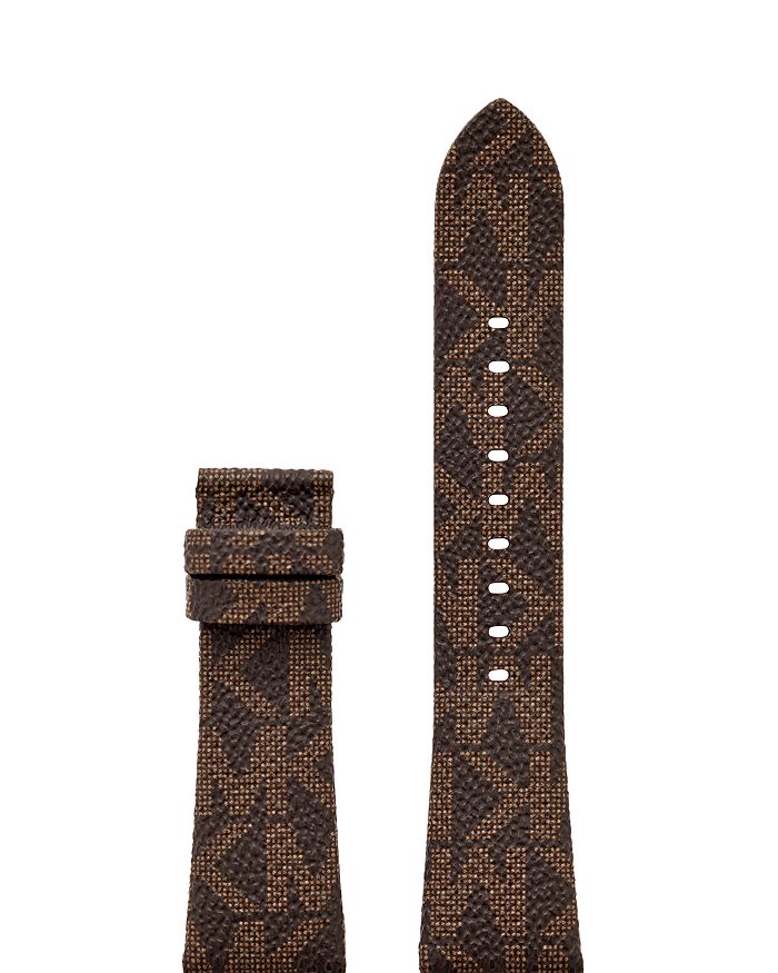 Michael Kors Bradshaw Logo-print Leather Smartwatch Strap, 22mm In Brown