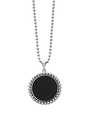Lagos Sterling Silver Maya Black Onyx Circle Pendant Necklace, 34