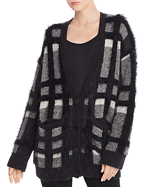 EQUIPMENT CISSE PLAID MIXED-KNIT CARDIGAN,19-3-005799-SW01520