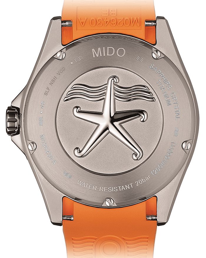 Shop Mido Ocean Star Watch, 42mm In Black/orange