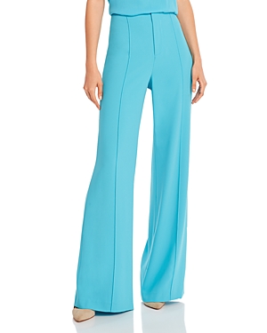 Alice And Olivia Dylan Clean High-Waist Wide-Leg Pants In Bluebird