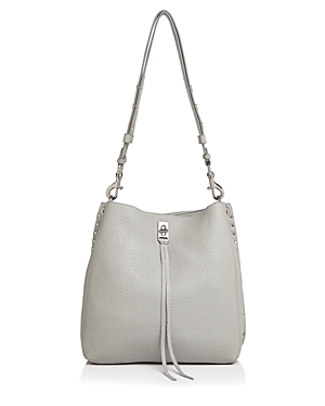 Rebecca Minkoff Darren Leather Shoulder Bag In Perla/silver