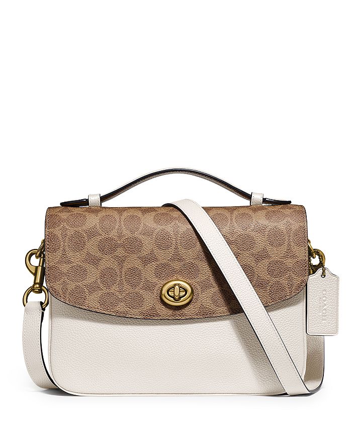 COACH Cassie Leather & Signature Coated Canvas Crossbody Bloomingdale's