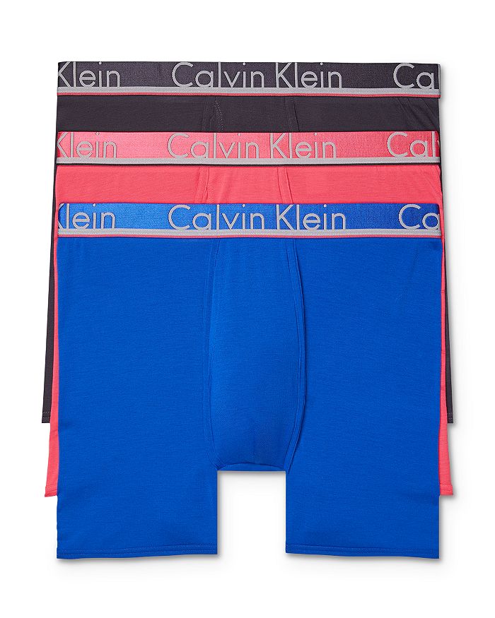 Calvin Klein Boxer Brief, Pack Of 3 In Blue/azalea/phantom