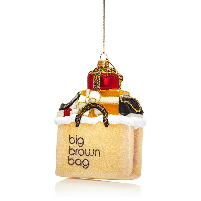Bloomingdale's Glass Brown Bag Ornament - 100% Exclusive